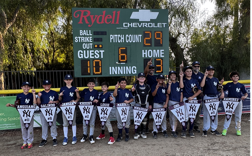 2025 NCLL Spring Minors Champions - Yankees