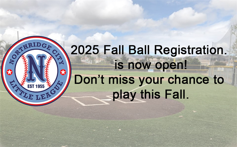 2025 NCLL Fall Ball Registration is now open!