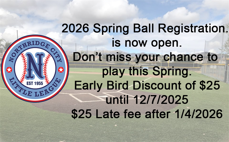 2026 NCLL Spring Season Registration is now open!
